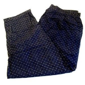 Vintage C.M.Shapes Soft Rayon Pants Elastic Waist Navy Blue Size 1X USA Made